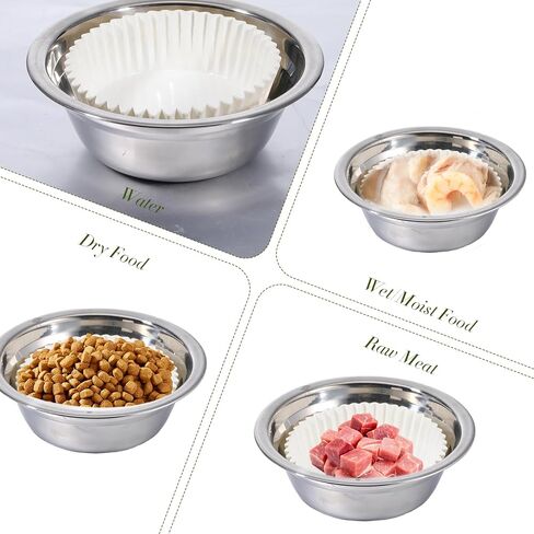 600 Pcs Large Pet Disposable Feeding Bowls Liner, 4 x 1.2 Inch Bulk Cat Food Bowls Pets Feeding Bowl Small Paper Dish Liner for Small Dogs Cats, Paper Bowl for Cat Dishes, Wet Food in Saudi Arabia