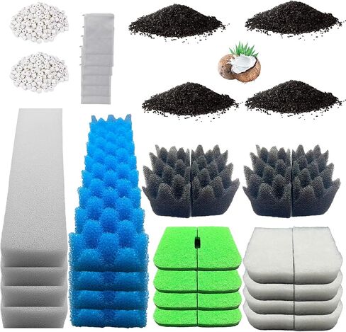 40 Packs 406/407 Canister Filter Replacements Compatible with Fluval 406/407 Aquarium Filters. Includes Filter Media Set with biofoam, Activated Carbon, and Ceramic Rings. Upgraded Version in Saudi Arabia