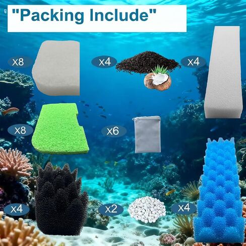 40 Packs 406/407 Canister Filter Replacements Compatible with Fluval 406/407 Aquarium Filters. Includes Filter Media Set with biofoam, Activated Carbon, and Ceramic Rings. Upgraded Version in Saudi Arabia