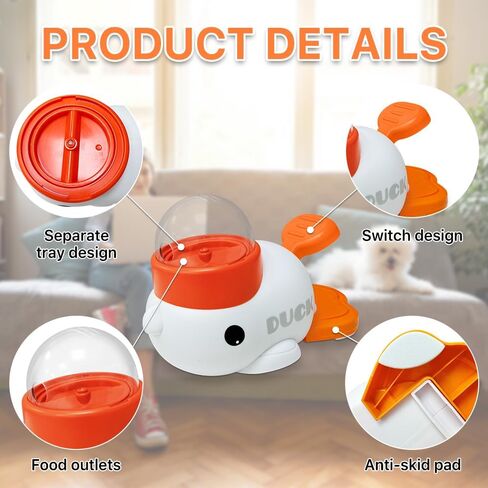 Dog Slow Feeder Puzzle Toy, 2-in-1 Interactive Duck Shaped Puppy Treat Feeding Food Dispenser Mental Stimulation Toys for Small & Large Cats Dogs in Saudi Arabia