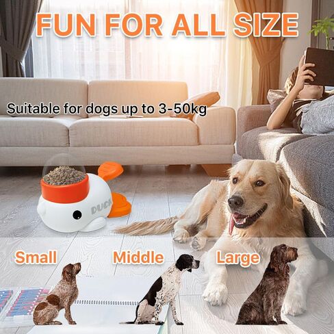 Dog Slow Feeder Puzzle Toy, 2-in-1 Interactive Duck Shaped Puppy Treat Feeding Food Dispenser Mental Stimulation Toys for Small & Large Cats Dogs in Saudi Arabia