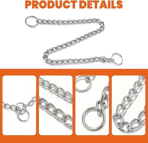 Chain Dog Collar, Limited Slip Chain Training Collar with Metal Safety Control for Small Medium Large Breed Dogs, Silver Size M in Saudi Arabia