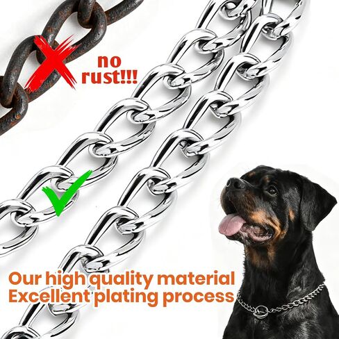 Chain Dog Collar, Limited Slip Chain Training Collar with Metal Safety Control for Small Medium Large Breed Dogs, Silver Size M in Saudi Arabia
