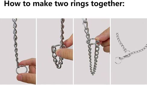 Chain Dog Collar, Limited Slip Chain Training Collar with Metal Safety Control for Small Medium Large Breed Dogs, Silver Size M in Saudi Arabia