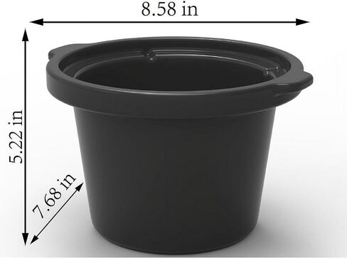 طباخ بطيء 2QT، طباخ كهربائي دائري بطيء، درجة حرارة قابلة للتعديل، غطاء زجاجي آمن للغسل في غسالة الأطباق، وعاء حجري قابل للإزالة، أسود غير لامع in Kuwait