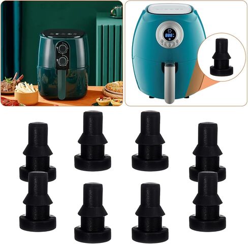 12Pcs Rubber Feet for Slow Cookers Replaceable Slow Cooker Legs Pot Insert Accessories Prevent Scratches Marks and Damages Rubber Push-in Bumper, Small Black in Saudi Arabia