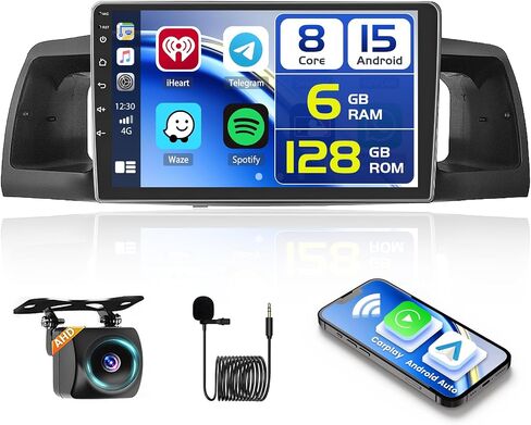 DSP [4+64G] for Toyota Corolla EX 2006-2013 Android 15 Car Stereo, Hikity 9'' IPS Touchscreen Car Radio with Wireless Carplay Android Auto 5G WiFi FM/RDS/EQ Bluetooth Mirror Link GPS SWC Backup Cam in Saudi Arabia