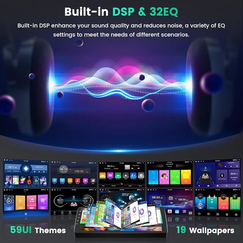 DSP [4+64G] for Toyota Corolla EX 2006-2013 Android 15 Car Stereo, Hikity 9'' IPS Touchscreen Car Radio with Wireless Carplay Android Auto 5G WiFi FM/RDS/EQ Bluetooth Mirror Link GPS SWC Backup Cam in Saudi Arabia