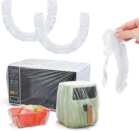 30 قطعة من أغطية غبار أجهزة المطبخ الصغيرة، 90*110 سم غطاء غبار بلاستيكي سميك شفاف للاستعمال مرة واحدة مع أغطية مرنة لأجهزة المطبخ لمقلاة الهواء، الخلاط، صانع القهوة، طنجرة الضغط، طباخ بطيء in Kuwait