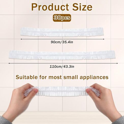 30 قطعة من أغطية غبار أجهزة المطبخ الصغيرة، 90*110 سم غطاء غبار بلاستيكي سميك شفاف للاستعمال مرة واحدة مع أغطية مرنة لأجهزة المطبخ لمقلاة الهواء، الخلاط، صانع القهوة، طنجرة الضغط، طباخ بطيء in Kuwait