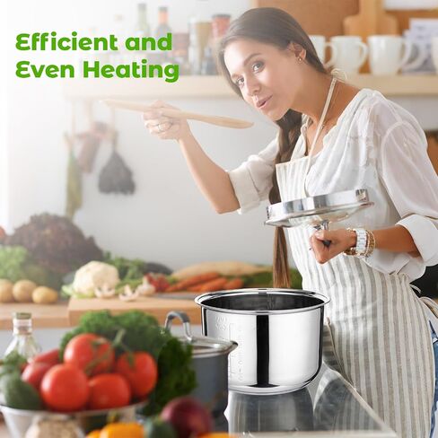 304 Stainless Steel Rice Cooker Inner Pot, Inner Bowl, Non-stick Replacement Pot, Durable & Universal Fit for Multi-cookers, Even Heating for Delicious Rice(3 L) in Saudi Arabia