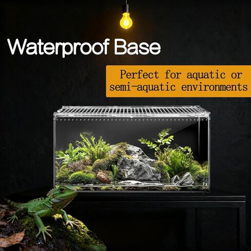 Reptile PC Terrarium,Spider Tank Starter Kit,Leopard Gecko Container,Hermit Crab Habitat,Lizard Enclosure, Isopods & Insects - Transparent Plastic Breeding Box with Ventilation (8x6x4 Inch) in Saudi Arabia