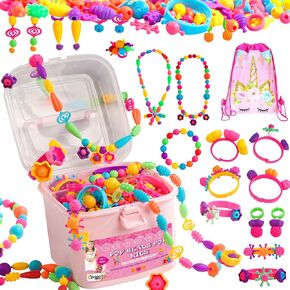 ORIAN Pop Beads Jewelry Making Kit for Girls, 550+ Piece Set for Girls Ages 3 and Up,Colorful Snap Beads,Bracelet,Necklaces and Rings Unicorn Gift Bag in Kuwait