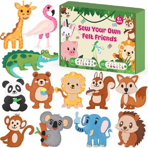 YEETIN Sewing Kit for Kids Ages 6+, Beginner Felt Sewing Craft Kit, DIY Farm Stuffed Animals Making Set, Art Projects for Girls Toys, Learn to Sew Gifts for Birthday Christmas in Kuwait