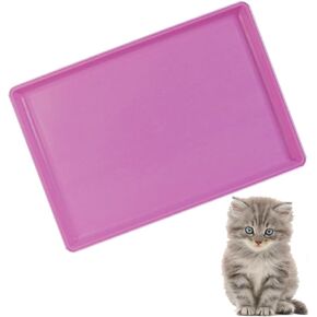 Pet Food Mat Waterproof Rubber for Replacement Tray Dog Crate Cages Crates Avoid Water or Spilling Out Dishwasher Safe Pink 26.4" LX19.3 WX1.2 H in Saudi Arabia