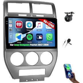 [2+32G] Android 11 Car Stereo for Jeep Compass Patriot 2007-2010 with Apple Carplay&Android Auto,10.1 Inch Touch Screen Car Radio with GPS WiFi Bluetooth FM/RDS Radio Dual USB/AUX-in+Backup Camera in Saudi Arabia