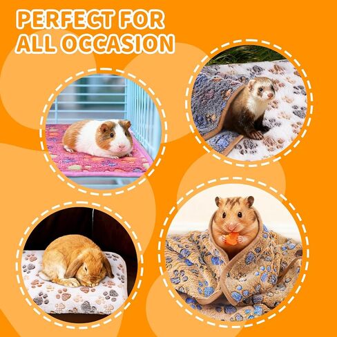 8PCS Soft Guinea Pig Bedding Blankets Washable Small Animal Fleece Cage Liners Reusable Pet Pee Pad Sleep Mat Pad Cover for Hamster Chinchilla Rabbit Hedgehog Dog Cat Essentials (16×24 Inch) in Saudi Arabia