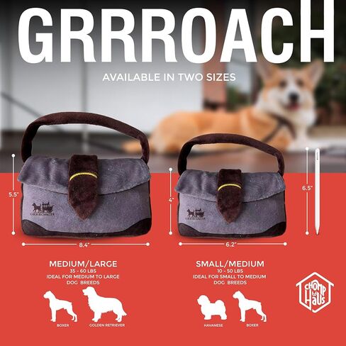 Traderr Woofs – Luxurious Plush Dog Toy with Squeaker, Premium Fabric, Embroidered Details, Designer-Inspired Chew Toy, Fun Gift for Small to Medium Dogs & Dog Lovers in Kuwait