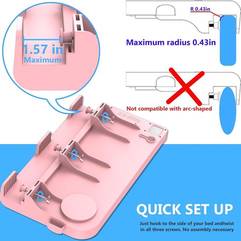 الجرف بجانب السرير لسرير سرير بطابقين مع ميناء شحن USB ومنافذ AC ، و Caddy بجانب السرير ، وطاولة السرير القابلة للتنقل ، ومقطع كوليدج أساسي على صينية بجانب السرير ، وملحقات سرير بطابقين ، بالإضافة إلى الحجم ، الأسود in Saudi Arabia