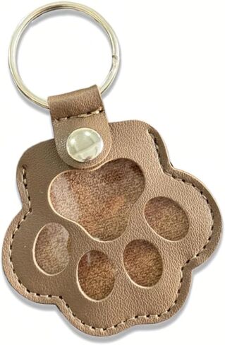 Pet Memorial Keychain Leather Cat Claw Keychain Pet Hair Keepsake Box Cherished Memories Gifts for Pet Lovers (Dark Brown) in Saudi Arabia