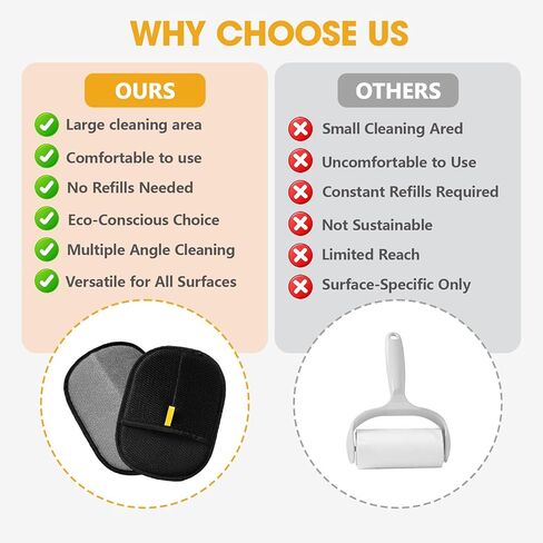 قطعتان من القفازات السوداء مزدوجة الجوانب لإزالة شعر الحيوانات الأليفة، فرشاة سحرية إلكتروستاتيكية لإزالة شعر الحيوانات الأليفة وأداة تزيين مع مشط للكلاب والقطط والأريكة والسرير والسيارة والأثاث in Kuwait