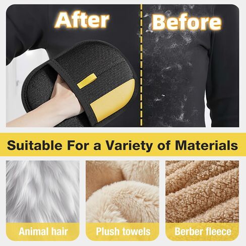 قفاز إزالة شعر الحيوانات الأليفة - مزيل شعر الحيوانات الأليفة الكهروستاتيكية، أداة إزالة شعر القطط والكلاب للأريكة والأثاث والسجاد ومقعد السيارة والستائر وقفازات العناية بالقطط مزدوجة الجوانب قابلة لإعادة الاستخدام (قطعة واحدة) in Kuwait