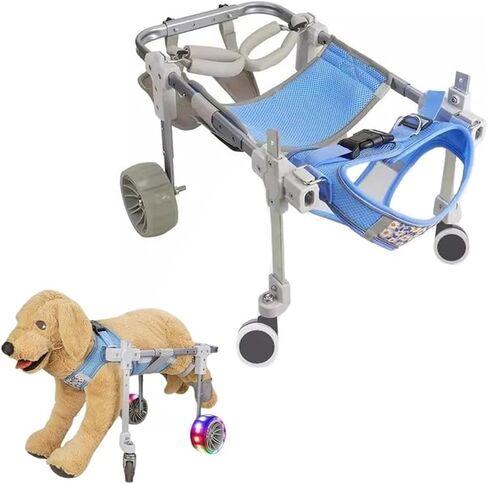 Dog Wheelchair Disabled Mobility Aid Wheelchair, Hind Leg Support Walker, Doggy Stroller Assisted Brace, 2/4 Wheels Pet Recover Activity Support in Saudi Arabia