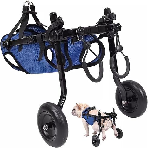 Dog Wheelchair Adjustable Mobility Wheelchairs for Disabled Back Legs, Doggie Assisted Support Wheels, Small Pets Walker Cart, Aluminum Stroller Brace in Saudi Arabia