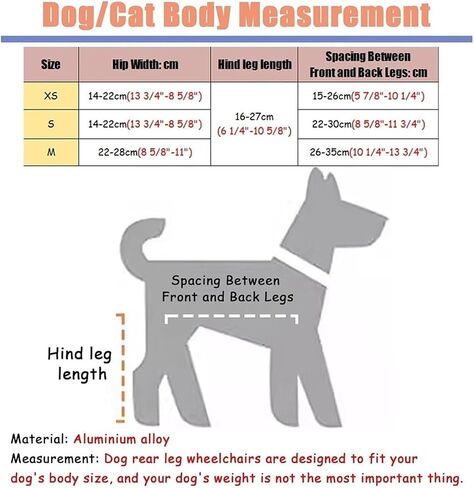 Dog Wheelchair Adjustable Mobility Wheelchairs for Disabled Back Legs, Doggie Assisted Support Wheels, Small Pets Walker Cart, Aluminum Stroller Brace in Saudi Arabia
