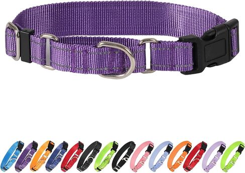 Rttochfy Martingale Dog Collars, Adjustable Nylon Dog Collar with Quick Release Buckle, No Choke Training Collar for Small Medium Large Dogs (Black, L) in Saudi Arabia