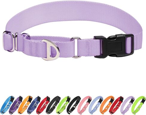 Rttochfy Martingale Dog Collars, Adjustable Nylon Dog Collar with Quick Release Buckle, No Choke Training Collar for Small Medium Large Dogs (Black, L) in Saudi Arabia