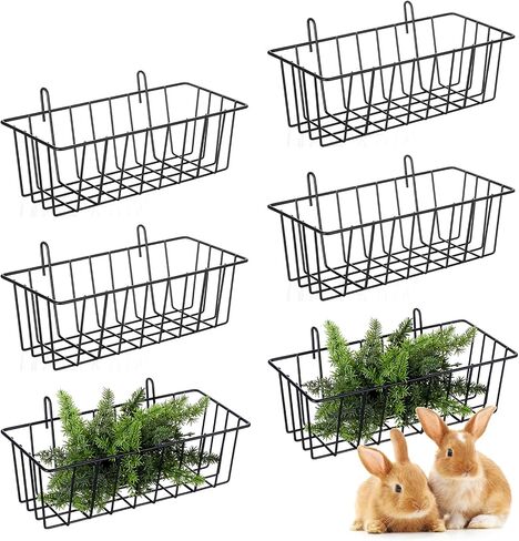 6 Pcs Rabbit Hay Feeder,Bunny Hay Feeder Rack with Metal Frame for Guinea Pig Chinchilla,Large Heavy-Duty Hays Holder Feeders for Rabbits Guinea Pigs, Small Animal Cage Accessories in Saudi Arabia