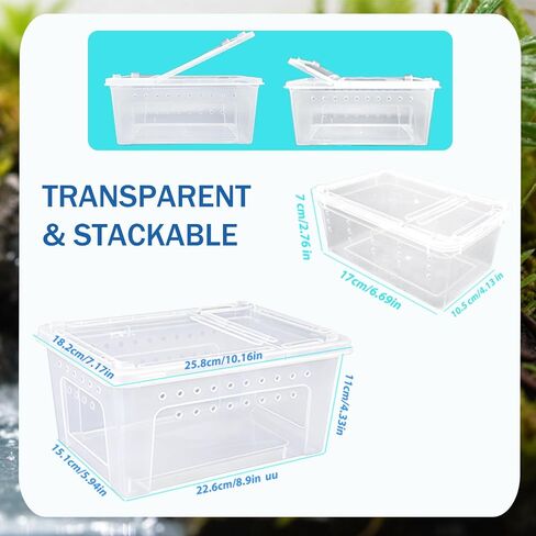 10 Pcs Jumping Spider Enclosure Kit, Acrylic Reptile Breeding Box Cage, Digital Thermometer Hygrometer Temperature, Coco Coir Mats Hides, Water Food Feeder Bowl Dish Indoor Habitat | by Cotkkstt in Saudi Arabia