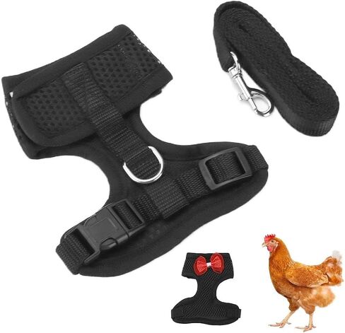 Adjustable Chicken Harness and Leash Comfortable Breathable Hen Pet Vest for Hen RoostersM Black in Saudi Arabia