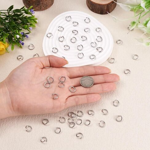 Craftdady 1000 قطعة من الفولاذ المقاوم للصدأ حلقات الانتقال المفتوحة 8 مللي متر مستديرة 1 مللي متر حلقات موصل سميكة لصنع المجوهرات in Kuwait