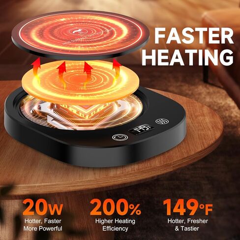 Smart Mug Warmer, LED Display&Smart Safety Auto Shut-Off Coffee Cup Warmer for Desk, 3 Temperature Settings&2-12H Timer Electric Beverage Warmer for Heating Coffee, Milk, Beverage, Candle Jar (Black) in Saudi Arabia