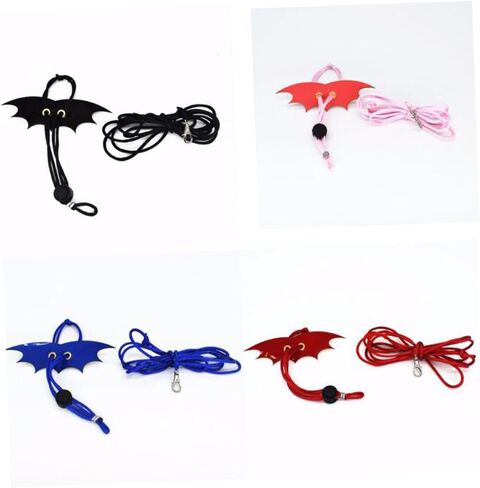 2PCS Small Animal Harness Leash with Bat Wing for Hamsters Rats Guinea Pigs Adjustable Rope Vest for Secure Neck and Stomach Protection Red Blue in Saudi Arabia