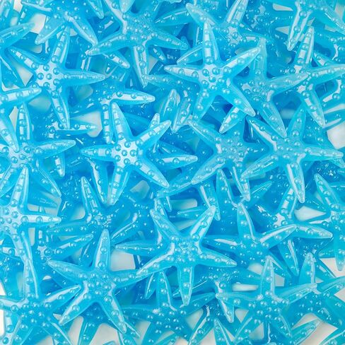 Glow in the Dark Starfish Rocks, 50 Pcs Luminous Sea Star Shaped Stones for Aquarium, Fish Tank, Fish Bowl, Garden, DIY Crafts (Green) in Kuwait