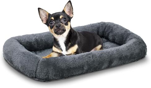 Patas Lague Bolster Dog Bed for Extra Small Dogs 16''x12'', Soft Warm Foam Pet Sofa Bed, Machine Washable Pet Cat Crate Mat for Toy Breeds, Black in Saudi Arabia