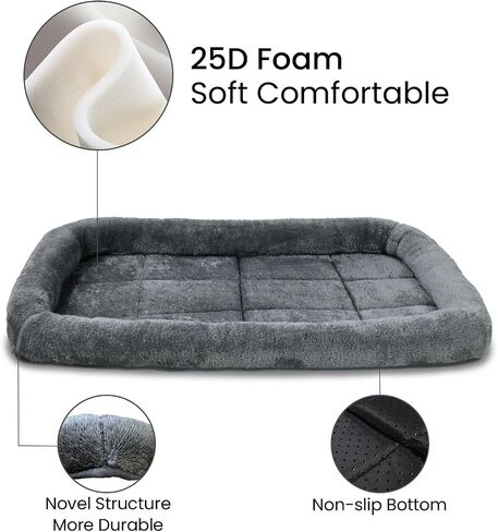 Patas Lague Bolster Dog Bed for Extra Small Dogs 16''x12'', Soft Warm Foam Pet Sofa Bed, Machine Washable Pet Cat Crate Mat for Toy Breeds, Black in Saudi Arabia
