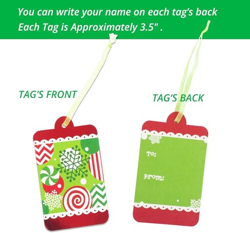Christmas Tags 60 Count with Untied String (15 Assorted Glitter, Foil, Printed Designs Labels for Xmas Holiday Present Wrapping) in Saudi Arabia