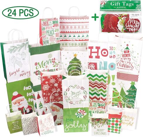 Christmas Tags 60 Count with Untied String (15 Assorted Glitter, Foil, Printed Designs Labels for Xmas Holiday Present Wrapping) in Saudi Arabia