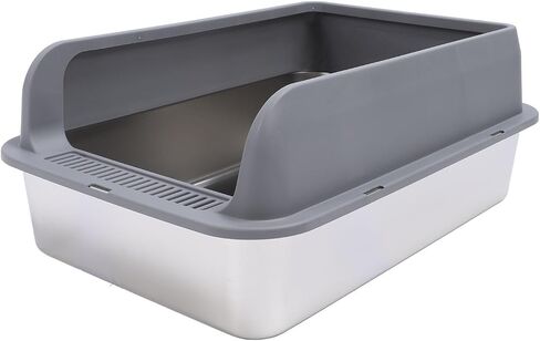 ciciglow Stainless Steel Box, Cat Tray with Open Top, for Tall Side Metal Cats (46x3 0cm/18,1x11,8 (Extra Large 32.7 X 24.4 X 31.5in) in Saudi Arabia