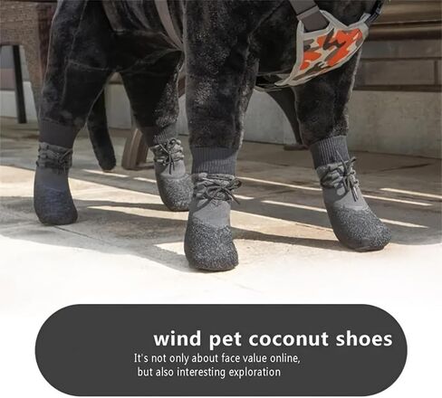 4PCS Anti-Slip Dog Socks Boots, Waterproof Winter Outdoor Hold/Cold Pavement, Snow Rain Days Paw Protectors Booties for Hardwood Floors Puppy Senior Dog-M in Saudi Arabia