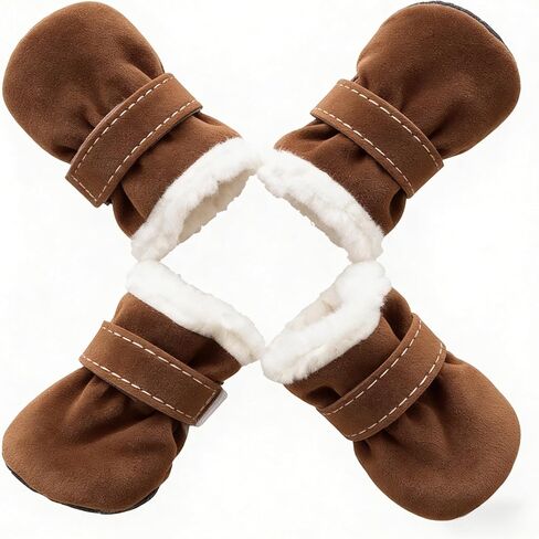 Small Dog Shoes for Winter, Snow Booties for Puppy, Outdoor Warm Dog Booties for Cold Weather (Pink, X-Small) in Saudi Arabia