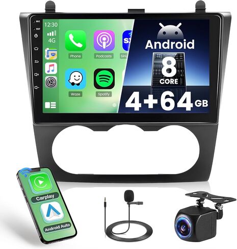 لراديو Nissan Altima 2008-2012، 2+64G Android 13 ستيريو سيارة مع Apple CarPlay Android Auto Mirror Link، Hikity 9 بوصة تعمل باللمس راديو السيارة بلوتوث GPS WiFi HiFi FM in Saudi Arabia