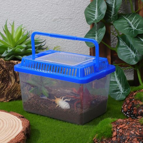 حوض السمك Gatuida Turtle Carrier حوض السمك البلاستيكي الشفاف المحمول للأولاد والبنات للزواحف والسلاحف، غطاء ذو ​​تصميم واسع للنقل الآمن وسهولة التعامل in Saudi Arabia