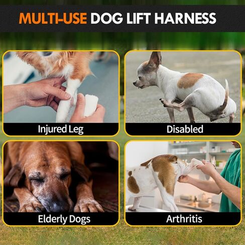 Dog Sling for Large Dogs Hind Leg Support Dog Lift Harness Adjustable Durable Help em up Harness for Weak Back Legs, Elderly, Injured, Senior, Arthritic, ACL Recovery Pet in Kuwait