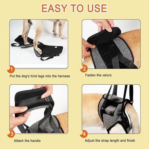 Dog Sling for Large Dogs Hind Leg Support Dog Lift Harness Adjustable Durable Help em up Harness for Weak Back Legs, Elderly, Injured, Senior, Arthritic, ACL Recovery Pet in Kuwait