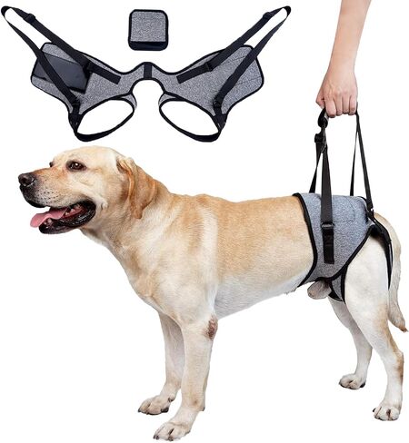 Dog Sling for Large Dogs Hind Leg Support Dog Lift Harness Adjustable Durable Help em up Harness for Weak Back Legs, Elderly, Injured, Senior, Arthritic, ACL Recovery Pet in Kuwait